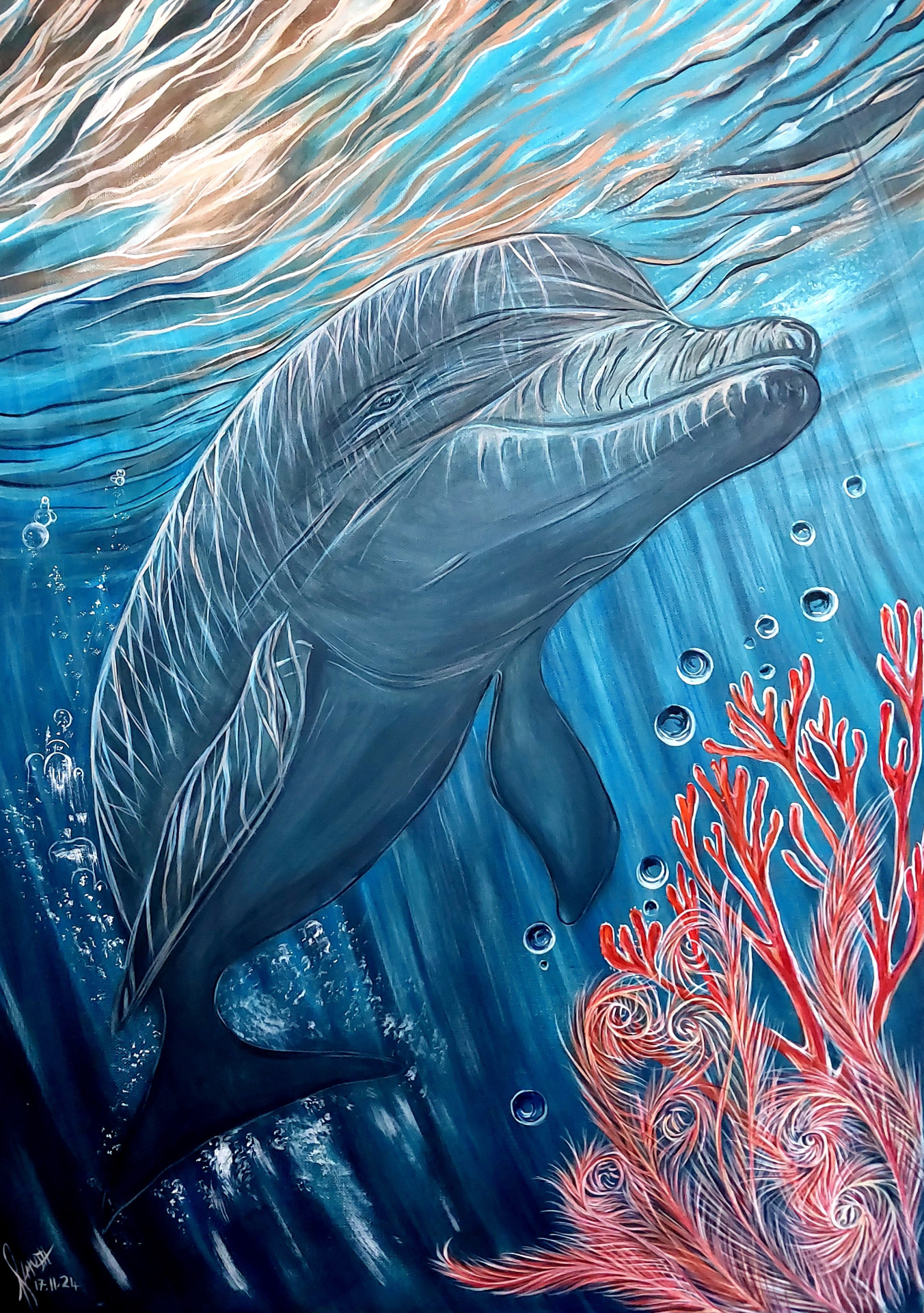 Dolfijn 17.11.2024 50x70cm (TE KOOP €220,00) 